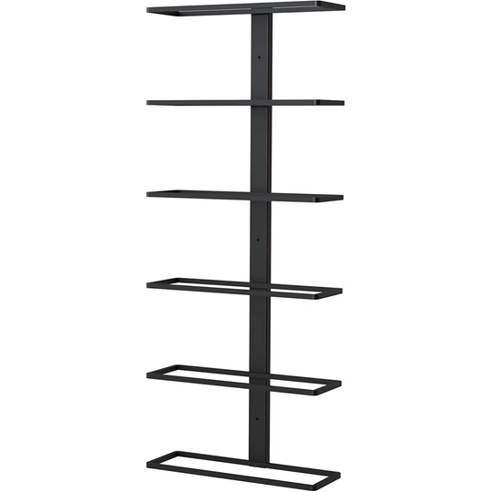 Center Frame Metal Wall Mount Wine Bottle Rack, Black (6 Bottles)