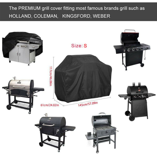 (S (145x61x117cm)) Waterproof BBQ Barbecue Gas Grill Cover Heavy Duty Furniture