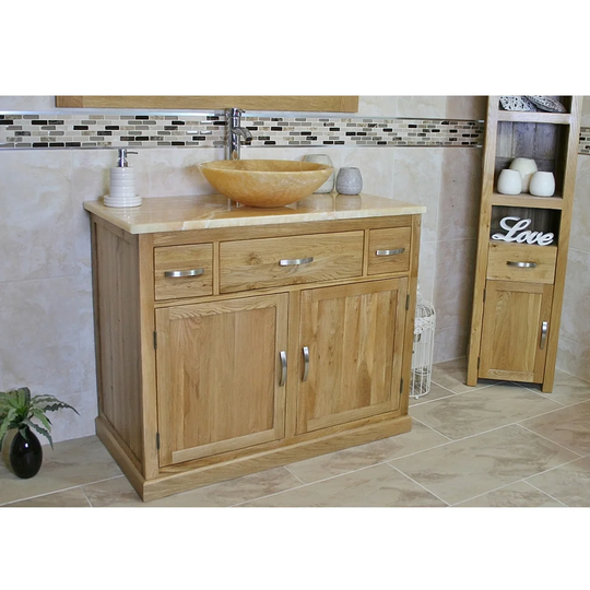 Nina Solid Oak 1000mm Free-Standing Vanity Unit