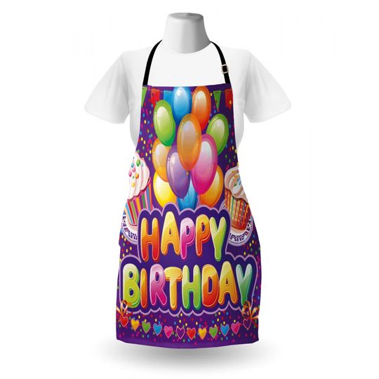 Creamy Cupcakes Hearts Rain and Balloons Apron