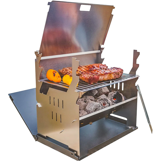 Bosarge Picnic 4-Burner Gas and Charcoal BBQ