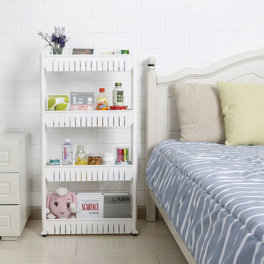 4 Layer Plastic Storage Rack White