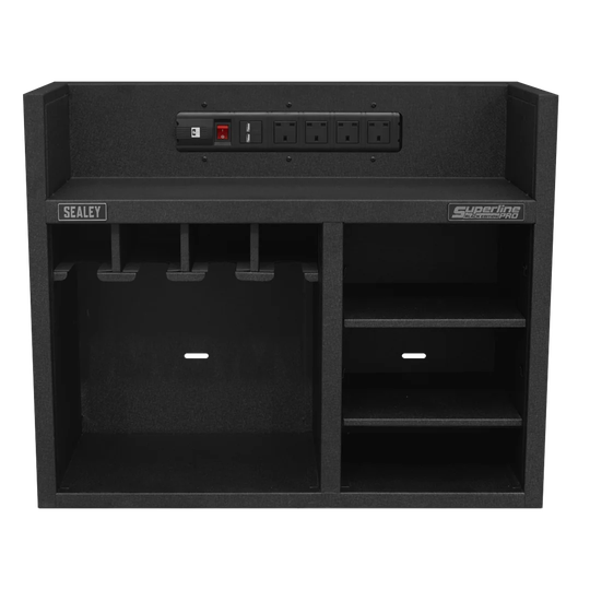 24.41" H x 29.92" W x 12.01" D Power Tool Storage Rack with Power Strip