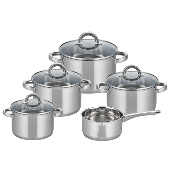 ELO Basic Opal 9 Piece Stainless Steel Cookware Set