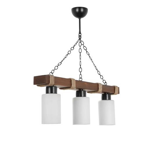 Theron 3 - Light Kitchen Island Cylinder Pendant with Wrought Iron Accents