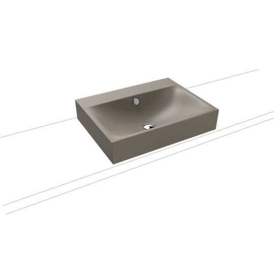 Warm Grey Steel Enamel Rectangular Countertop Basin Bathroom Sink