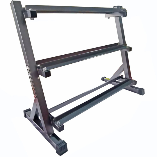 (Rack only) Gym Master Hex Dumbbell Set with 3 Tier Hex Dumbbell Rack - 367 KG Hex Weights