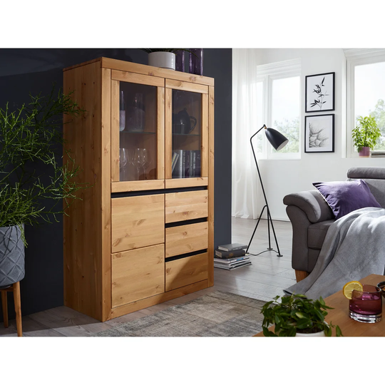 95 Cm Wide 3 Drawer Pine Solid Wood Highboard