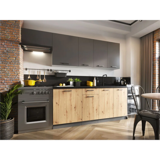 Elice 180cm H x 240cm W x 60cm D Particleboard Kitchen Cabinet Set