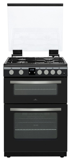 New World NWLS60DGBX 60cm Double Oven Gas Cooker - Black