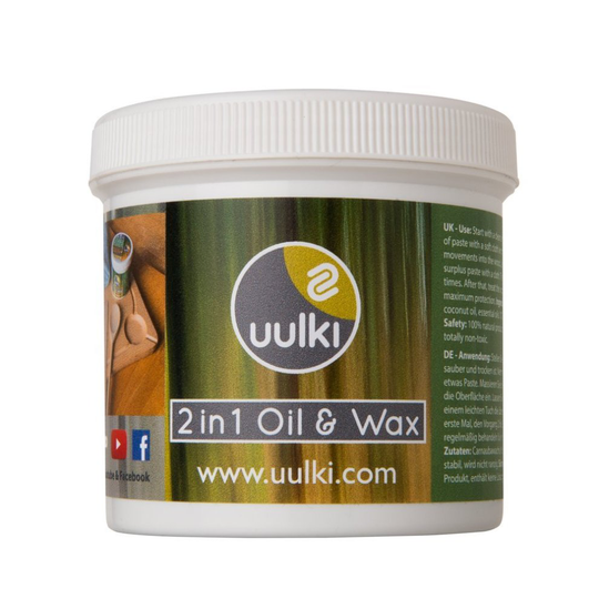 Uulki Natural Cutting Board Wax (250 ml/ 8.8 fl. oz.) - 2-in-1 Oil & Wax for Chopping Board, Butcher Block, Kitchen Utensils, Table Worktop Wood...