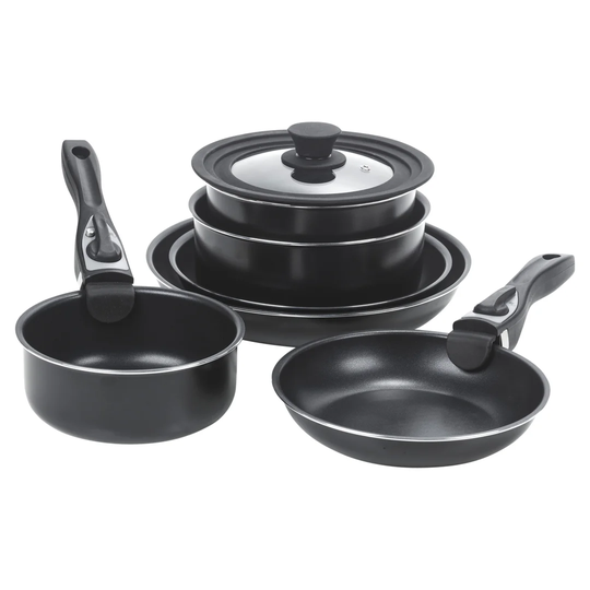 Symple Stuff Meghrig 7 Pieces Hard-Anodized Aluminum Non Stick Cookware Set
