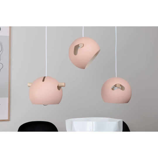 Althea 3 - Light Kitchen Island Globe Pendant with Wood Accents