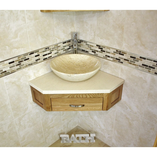 Couch Compact Solid Oak 550mm Single Vanity Unit