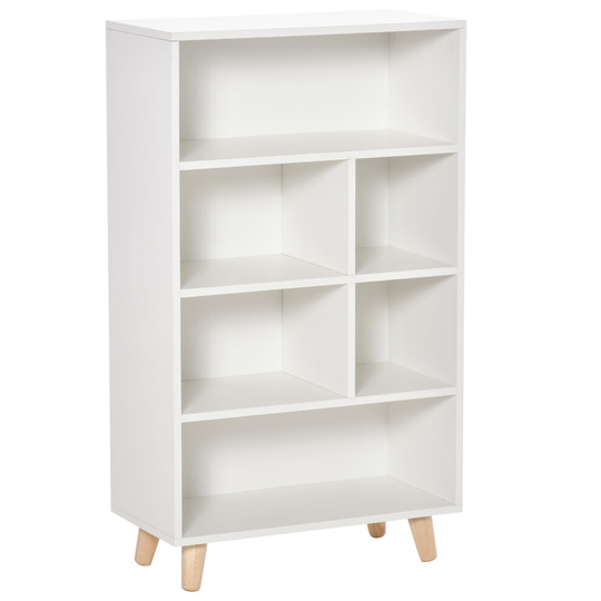 HOMCOM Bookcase Modern Bookshelf Display Cabinet with Cube for Home