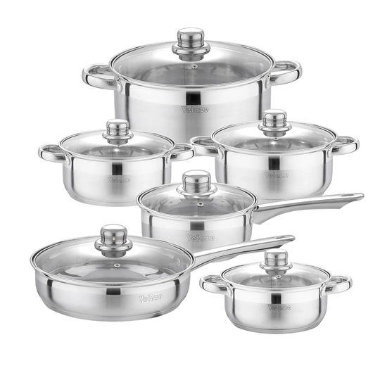 Blue Elephant Motti 12 Pieces Stainless Steel Non Stick Cookware Set