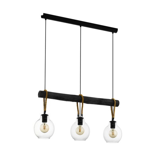 Cuthbert 3-Light Kitchen Island Globe Pendant with Wood Accents