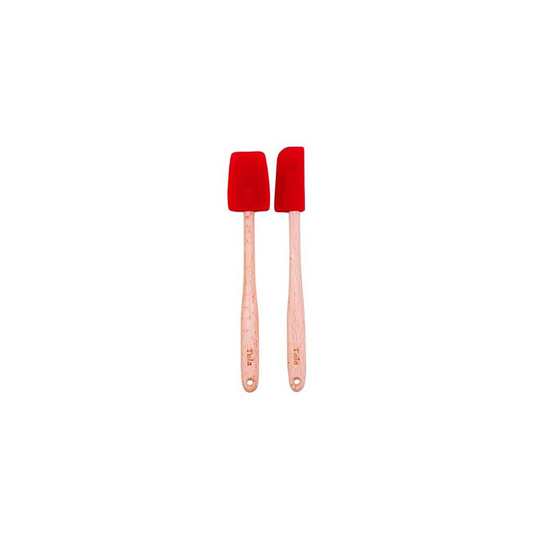 Tala Silicone Headed Mini Spatulas/ Wooden Handles, Set Of 2 - Handles Spatulas - silicone tala headed 2 handles set spatulas wooden mini