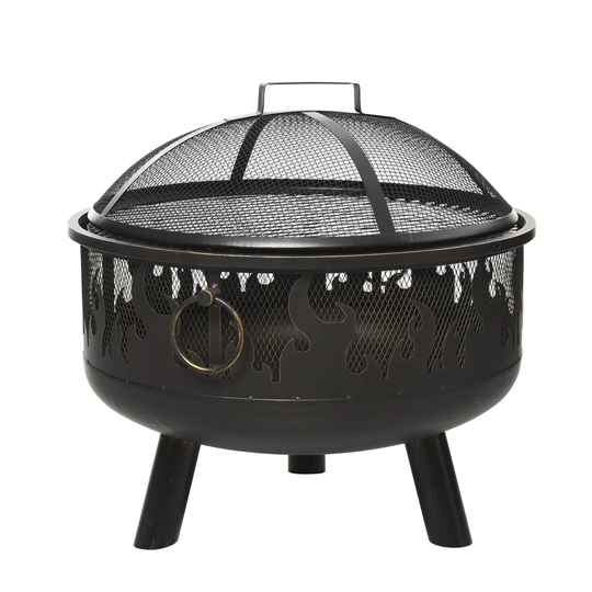 Afreena 52Cm H x 61.5Cm W Steel Charcoal Outdoor Fire Pit with Lid