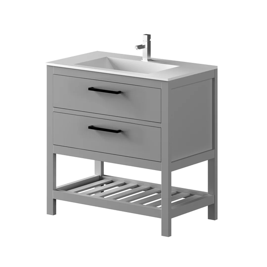 Amazonia Solid Pine 800mm Free-Standing Single Vanity Unit