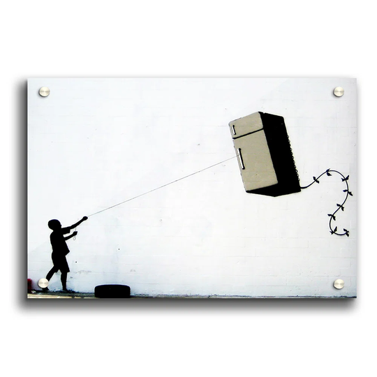 Fridge Kite by Banksy - Unframed Graphic Art Print on Paper
