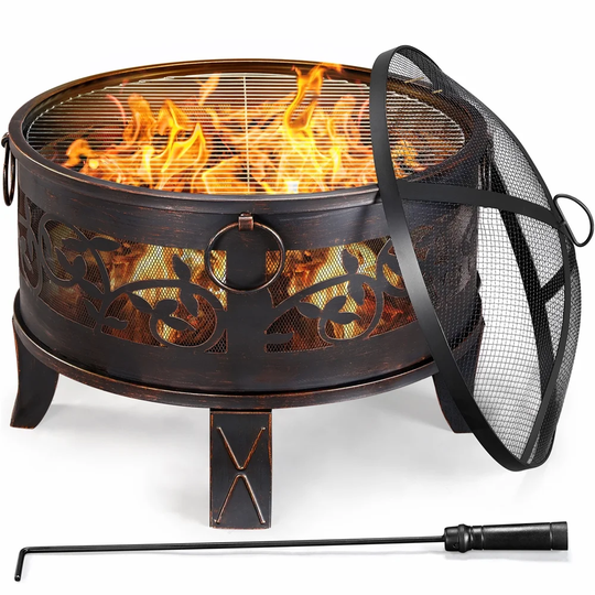 SantaCruz Cast Iron Wood Burning Fire Pit