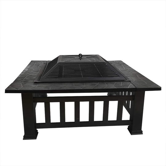 36.5Cm H x 81Cm W Wood Burning Outdoor Fire Pit Table