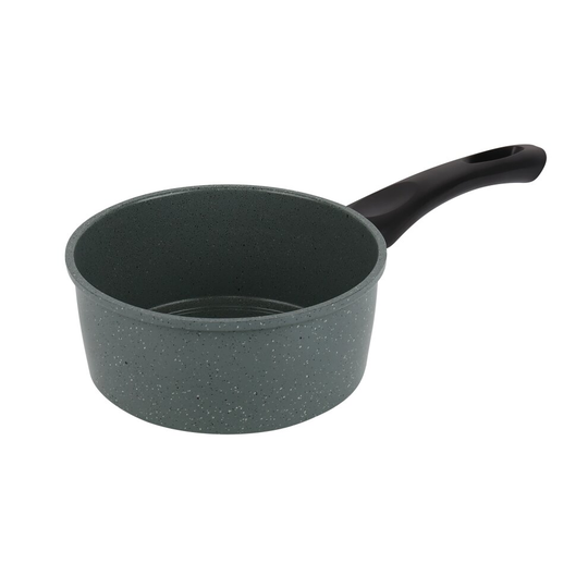 (16cm Milk Pan) URBN-CHEF Carbon Steel Marble Grey Cooking Pot Pans Nonstick Frying Pan Cookware