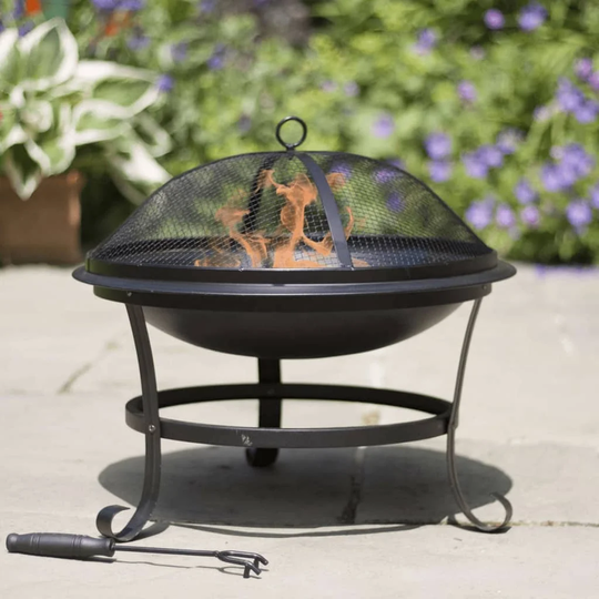 RedFire Atlanta Black Steel 51cm Outdoor Fireplace
