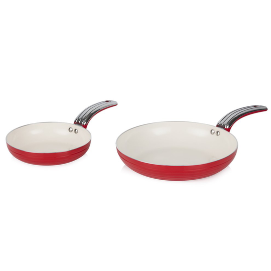 Swan Retro Frying Pan Set with Easy Clean Non-Stick Ceramic Coating