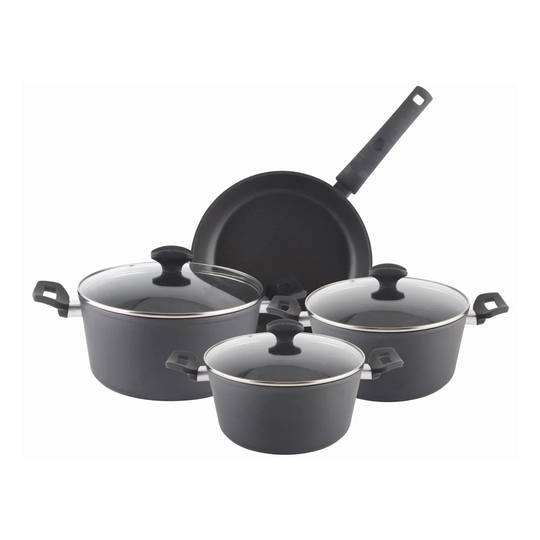 Set Of Pots With 7 Pieces, Zilan ZLN3277, Ebonite Handle, Heat-Resistant Glass
