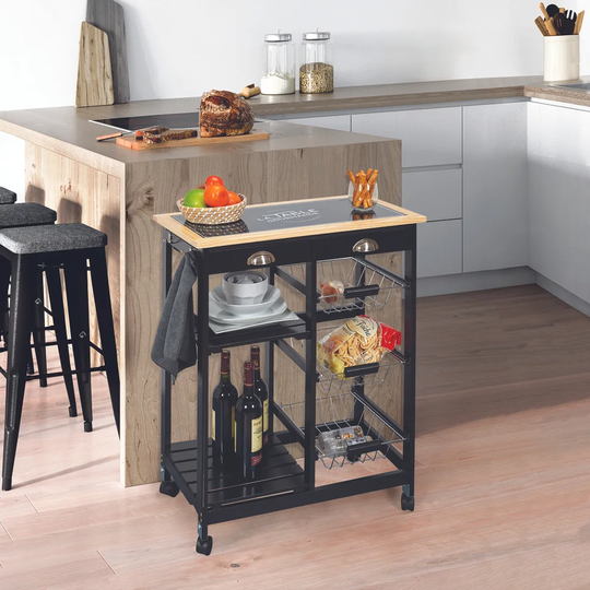 Krumm 67cm Kitchen Trolley with Locking Wheels