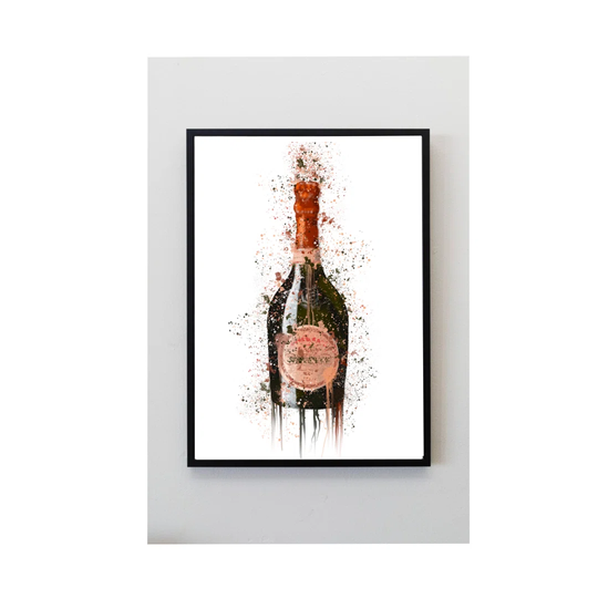 Champagne Bottle Splatter - Unframed Graphic Art