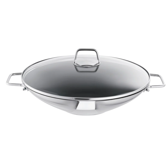 Wega 34cm Stainless Steel Wok with Lid