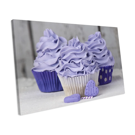 'Purple Cute Cupcake Food' Photograph on Canvas