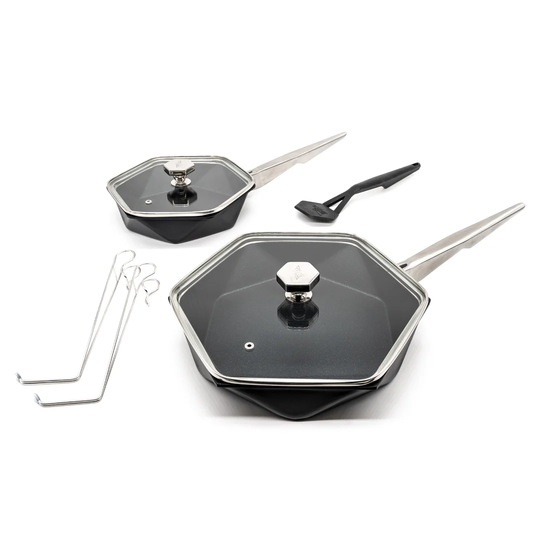 Stingray 5 Piece Non-Stick Frying Pan Set with Lids