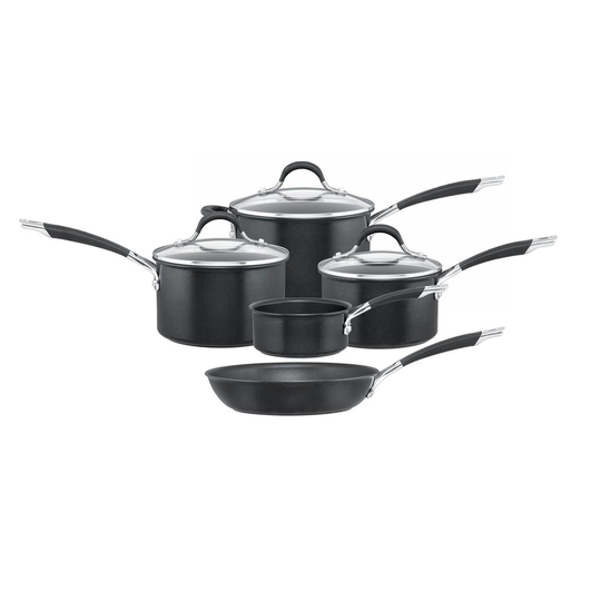 Circulon Momentum Milk Pan, Saucepans and Fry Pan, Black, Set of 5