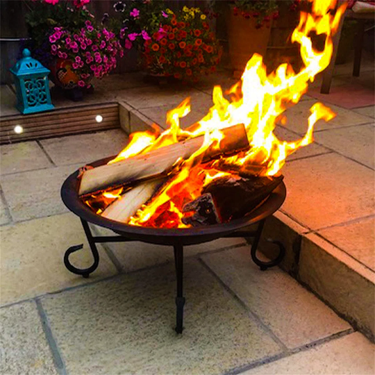 Bulle 43Cm H x 56Cm W Steel Wood Burning Outdoor Fire Pit with Lid