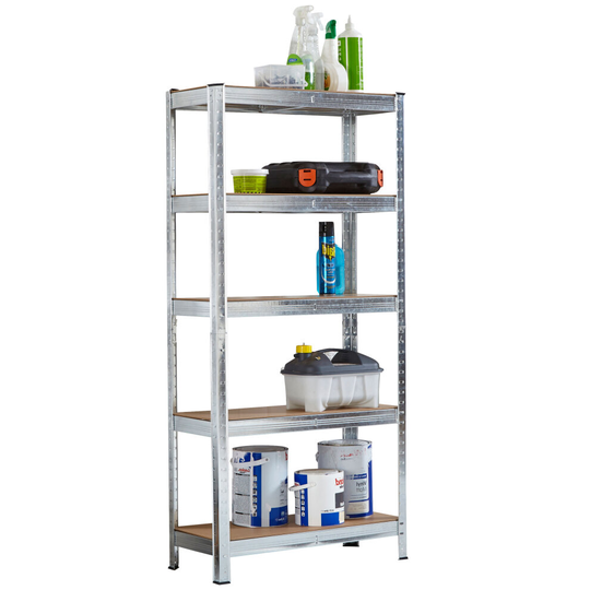 Neo Steel Galvanised 5 Tier Garage Shelving Shelf Racking Storage Rack