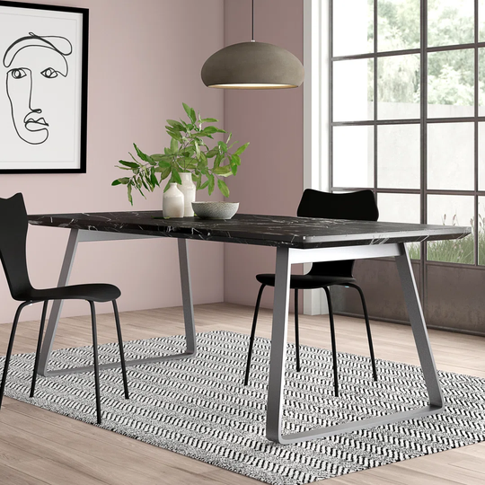 Mabel Marble Double Pedestal Dining Table