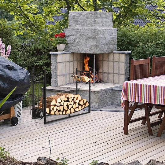 Turin 90Cm W Metal Log Rack