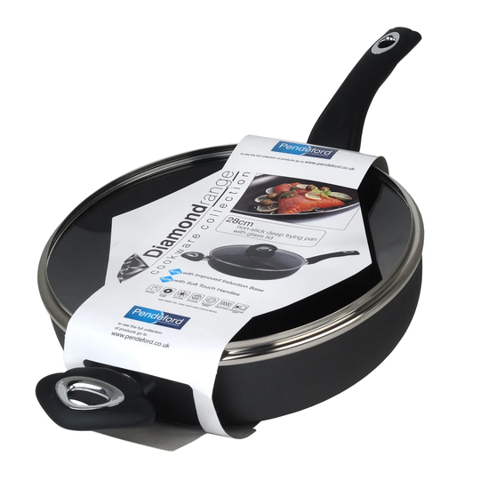 Pendeford Diamond 28cm Non Stick Aluminium Wok with Lid