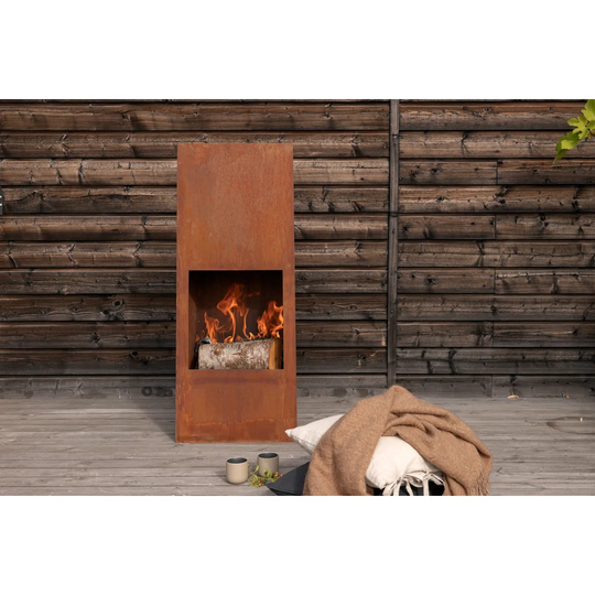Guardian 120Cm H Steel Wood Burning Outdoor Fireplace