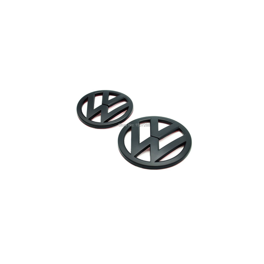 Matt Black Front Grill & Rear Badge Emblem Set For VW Volkwagen Scirocco 2009-2014