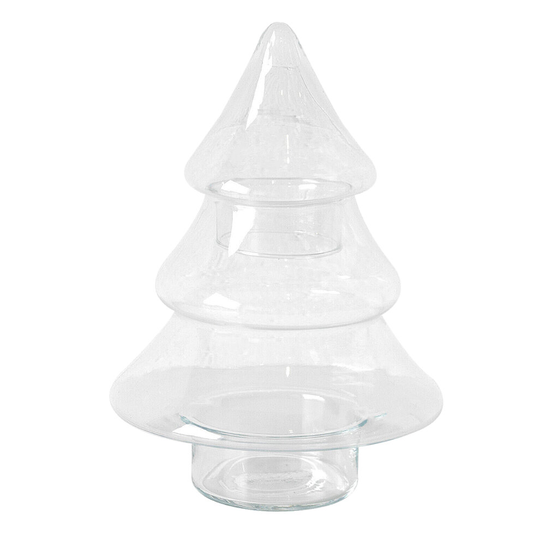 Christmas Tree Glass Biscuit Cookie Treat Jar Candy Cane Sweet Container Storage