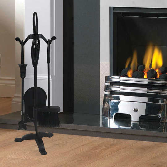 Pancoastburg 5 Piece Iron Fireplace Tool Set