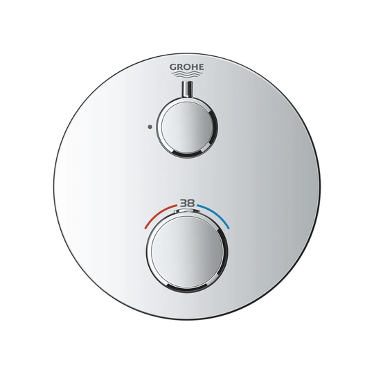 Grohtherm thermostatic shower mixer trim set, concealed installation, chrome, 24075000