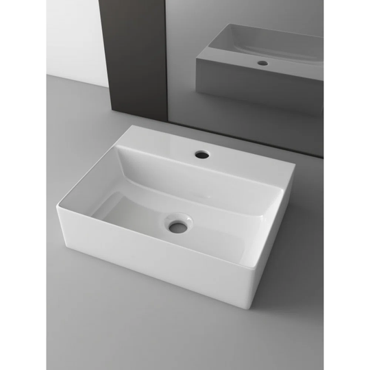 Belfry Bathroom Ceramic Countertop Basin Rectangular Shape SFK45
