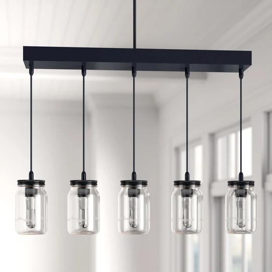 Wednesbury 5 - Light Kitchen Island Jar Pendant