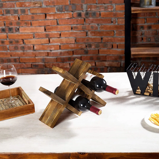 Odeya 4 Bottle Tabletop Wine Bottle & Glass Rack
